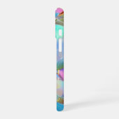 Opal-Hintergrund und schwarzer Name iPhone 16 Hülle (Linke Seite)
