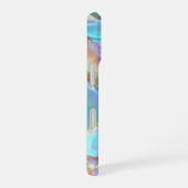 Opal-Hintergrund und schwarzer Name iPhone 16 Hülle (Rechte Seite)