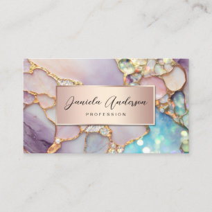 Opal Holografisch & Gold Texturen QR-Code-Schmuck Visitenkarte