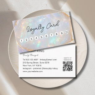 Opal Holografische Marmor QR-Code 10 Treuekarte Terminkarte