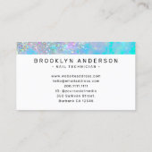 Opal Holographic Glitzer Script Nail Artist Visitenkarte (Rückseite)