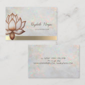 Opal Holographic Gold, Brown Lotus, Yoga Visitenkarte (Vorne/Hinten)