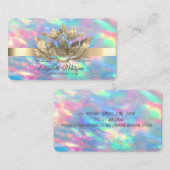 Opal Holographic, Gold Stripe, Lotus Visitenkarte (Vorne/Hinten)