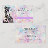 Opal Holographic Hair Braider Braid Salon Visitenkarte (Vorne/Hinten)