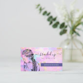 Opal Holographic Hair Braider Stylist Braid Salon Visitenkarte (Stehend Vorderseite)