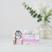Opal Holographic Hair Braider Stylist Business Ca Visitenkarte (Stehend Vorderseite)