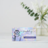 Opal Holographic Hair Braider Stylist Hair Salon B Visitenkarte (Stehend Vorderseite)