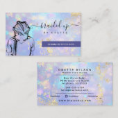 Opal Holographic Hair Braider Stylist Hair Salon B Visitenkarte (Vorne/Hinten)
