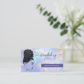 Opal Holographic Hair Braider Stylist Hair Salon B Visitenkarte (Stehend Vorderseite)