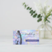 Opal Holographic Hair Braider Stylist Hair Salon Visitenkarte (Stehend Vorderseite)