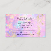 Opal Holographic Hair Braider Stylist Hair Salon Visitenkarte (Rückseite)