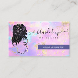 Opal Holographic Hair Braider Stylist Hair Salon Visitenkarte