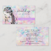 Opal Holographic Hair Braider Stylist  Visitenkarte (Vorne/Hinten)