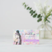 Opal Holographic Hair Braiding Braider Stylist Visitenkarte (Stehend Vorderseite)