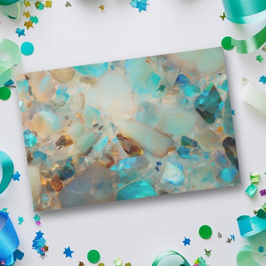 Opal Hübsch Blue Aqua Gem Stone Seidenpapier