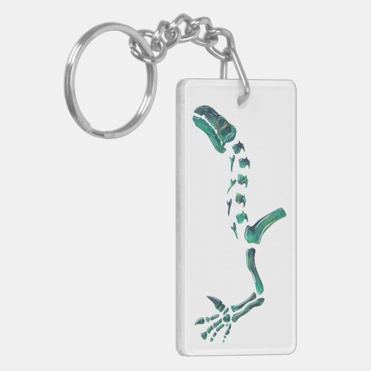 Opal Iguanodon Dinosaur Schlüsselanhänger (Vorderseite links)