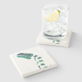 Opal Iguanodon Dinosaur Steinuntersetzer (Seitenansicht)