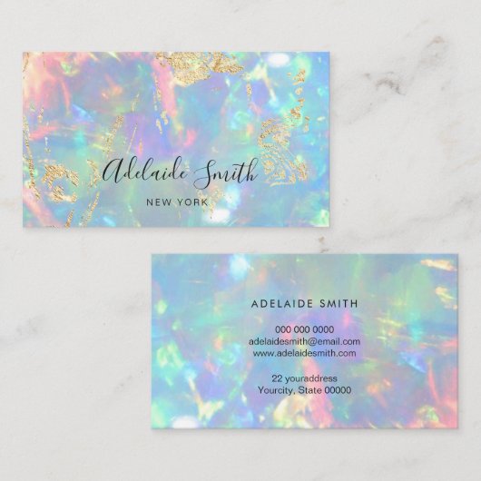 opal inspiriert blau und rot visitenkarte (Vorne/Hinten)