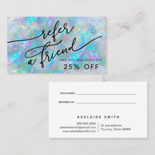 opal inspiriert Texturreferenzkarte Visitenkarte (Vorne/Hinten)