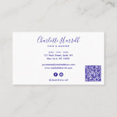 Opal Iridescent QR Code Beauty Pros Visitenkarte (Rückseite)