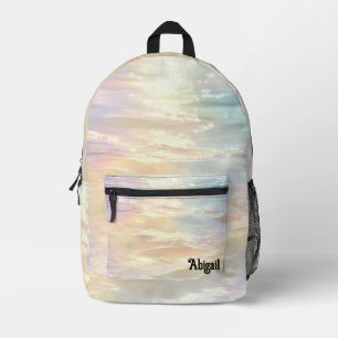 Opal Irisierender Holografischer Schulrucksack Bedruckter Rucksack