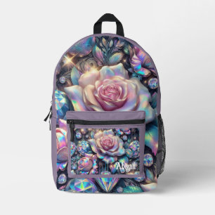 Opal Irisierender Rose Schulrucksack Bedruckter Rucksack