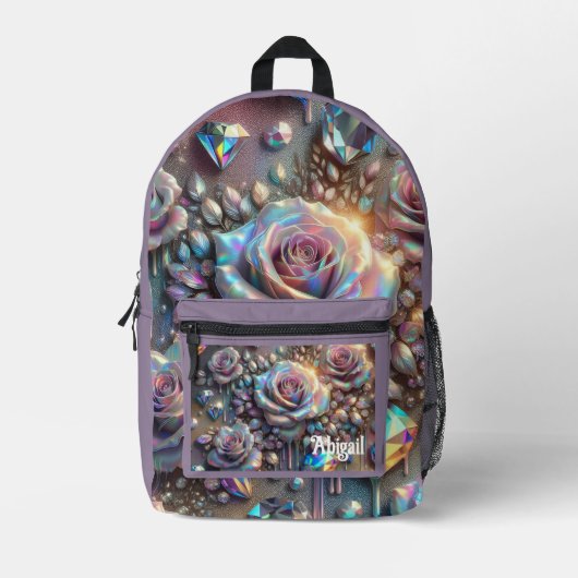Opal Irisierender Rose Schulrucksack Bedruckter Rucksack (Vorderseite)