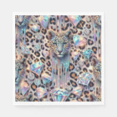 Opal Leopard Print Luxury Napkins Serviette (Vorderseite)