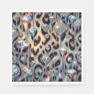 Opal-Leoparden-Druck Luxus-Servietten Serviette