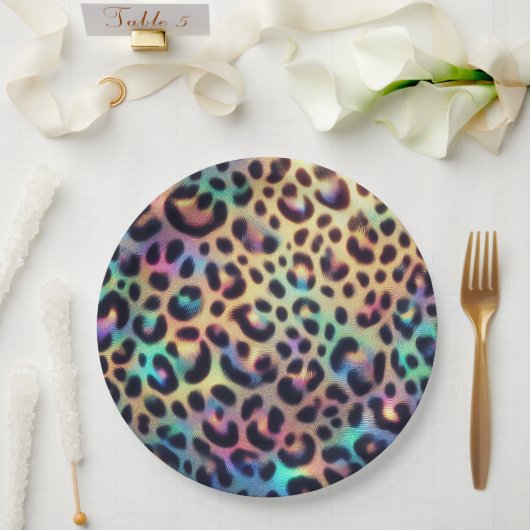Opal Leopardenmuster Papier Teller Posh Glamour (Hochzeit)