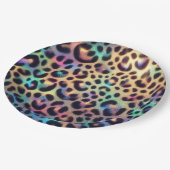 Opal Leopardenmuster Papier Teller Posh Glamour (Schrägansicht)