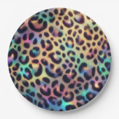 Opal Leopardenmuster Papier Teller Posh Glamour (Vorderseite)