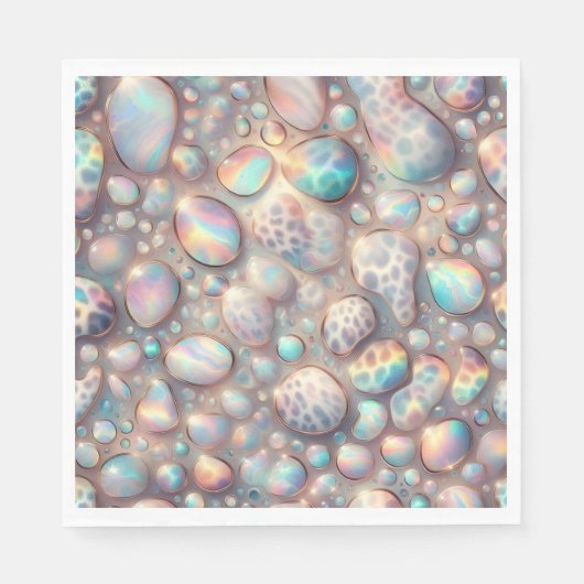 Opal Leopardenprint Luxus Servietten (Vorderseite)