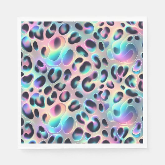Opal Leopardenprint Luxus Servietten (Vorderseite)