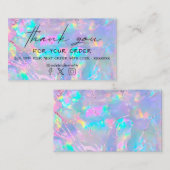 Opal lila Folie danke Visitenkarte (Vorne/Hinten)