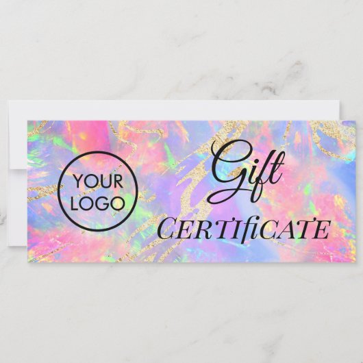 Opal-Logo-Geschenkgutschein in Neonfarben (Vorderseite)