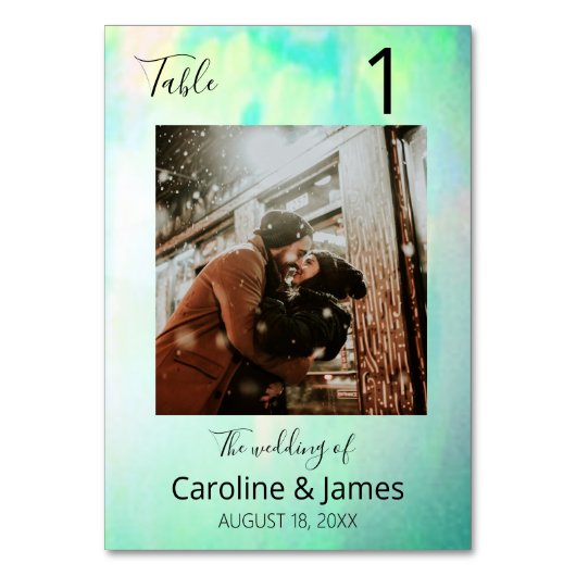 Opal Lovely Moments Foto Wedding Tischnummer (Rückseite)