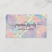 Opal Marble Pastel Gold Glitzer Visitenkarte (Vorderseite)