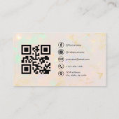 Opal-Minimalist-Foto mit QR-Code Social Media Visitenkarte (Rückseite)
