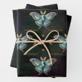 Opal October Birthstone Moth Happy Birthday Geschenkpapier Set (Beispiel)