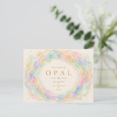 Opal Oktober Geburtsstein Postkarte (Stehend Vorderseite)