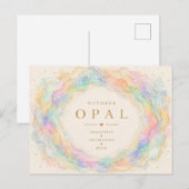 Opal Oktober Geburtsstein Postkarte (Vorne/Hinten)