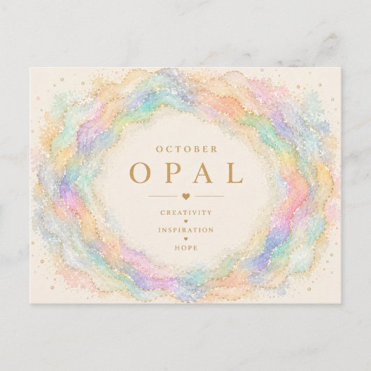 Opal Oktober Geburtsstein Postkarte (Vorderseite)