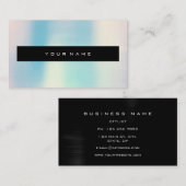 Opal Pearly Blue Ivory Black Fashion Stylist Visitenkarte (Vorne/Hinten)