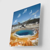 Opal Pool Quadratische Wanduhr (Winkel)