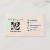 Opal-QR-Code-Friseur Modern Visitenkarte (Rückseite)
