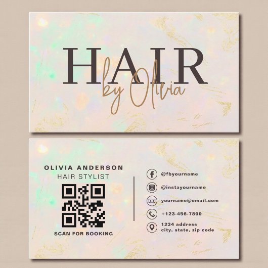 Opal-QR-Code-Friseur Modern Visitenkarte