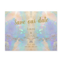 Opal Quartz Gem Save the Date Einladung Hochzeit