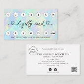 *~* Opal Rainbow Herz QR LOGO Prämien Vielen Dank Treuekarte (Vorne/Hinten)