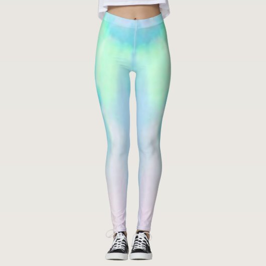 Opal-rosa-blaue Edelsteine-Yoga trainieren modern Leggings (Vorderseite)